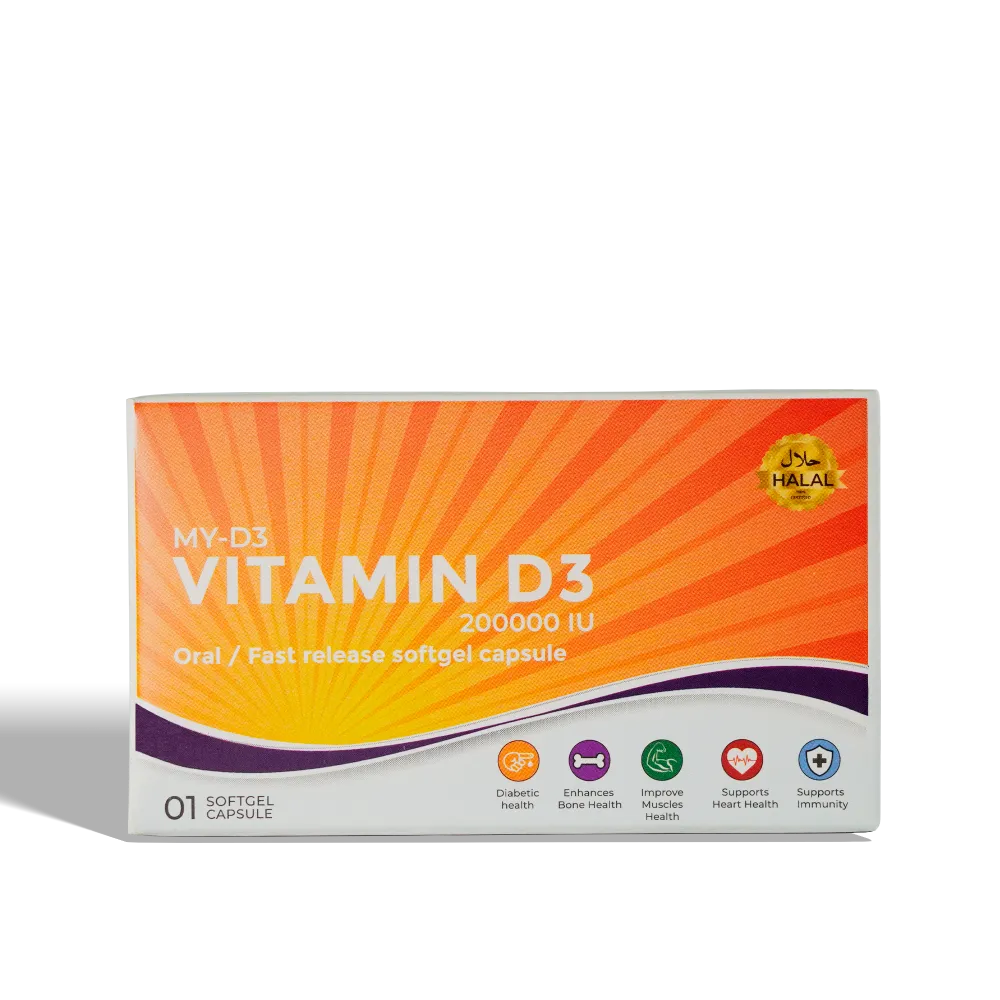 Gluvit-S MY-D3 – Vitamin D3 200,000 IU Softgel Capsule