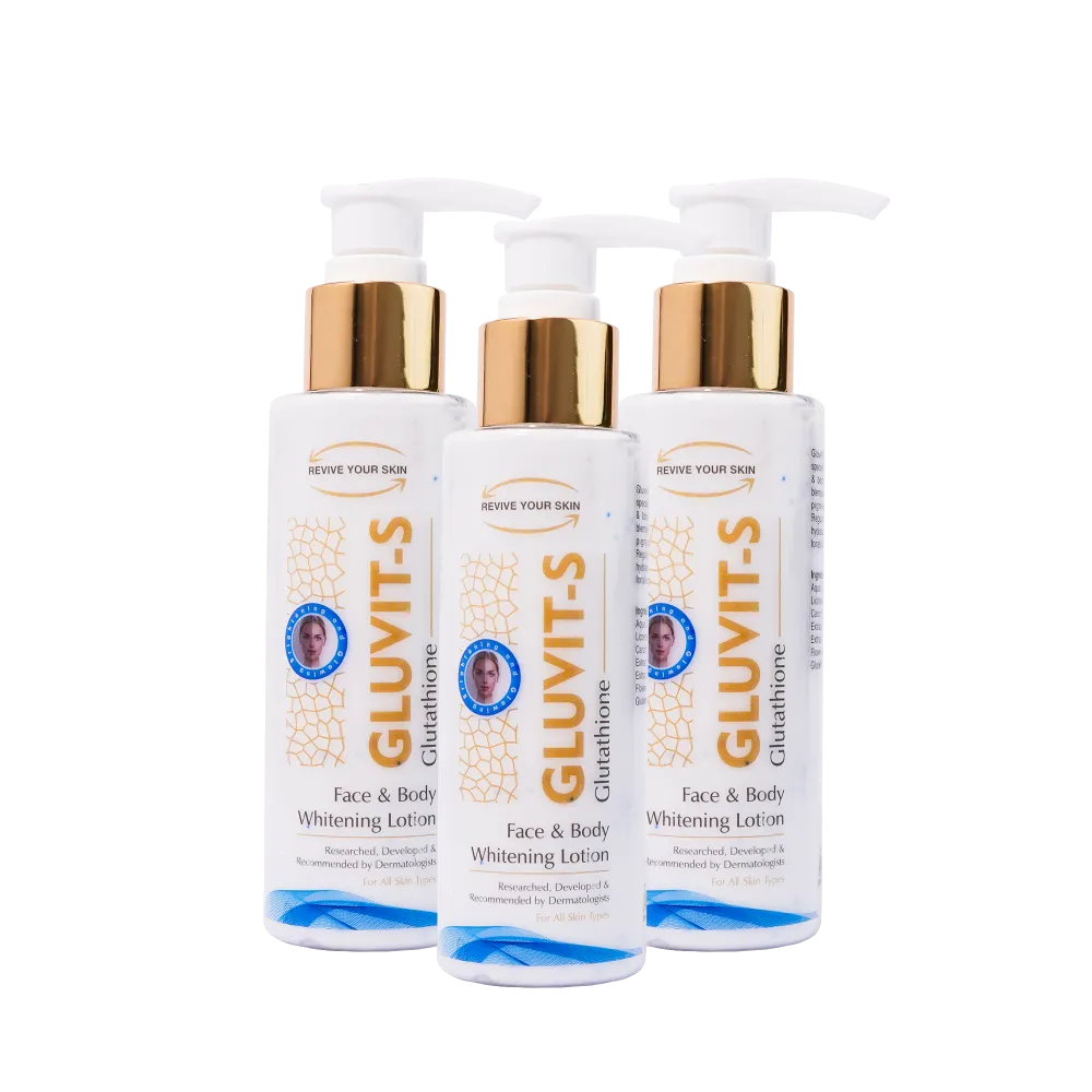 Gluvit-s Glutathione Face & Body Whitening Lotion | Bes Moisturizing Lotion in Pakistan | Pack of 3